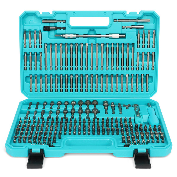 Amartisan 20-Piece Hex Head Allen Wrench Drill Bit Set, Metric and SAE S2 Steel Hex Bits Set, Magnetic Tips, 2.3" Long With Storage box. (258-Piece Ultimate Bit Set (Blue))