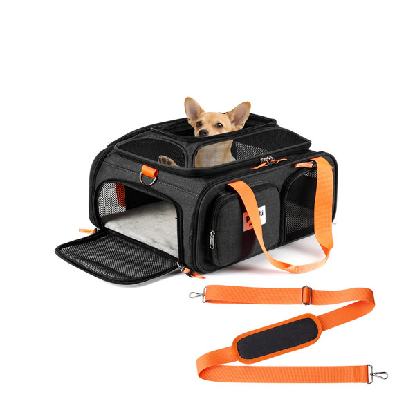 pidipiti 17x13x8 Frontier Allegiant Breeze Airlines Approved top Expandable pet Carrier for Extra-Small Dog/Small cat,Weight up to 5 lbs,Length Shorter Than 16''