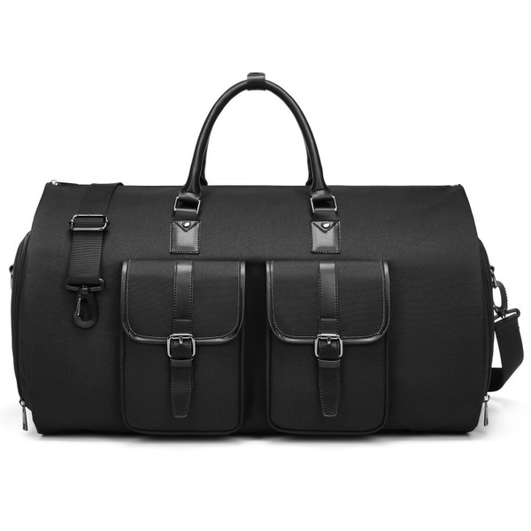 Carry-On Garment Bag for Travel, Convertible Duffel Bag for Men - 2 in 1 Large Luggage Dress Bag with Shoe Pouch