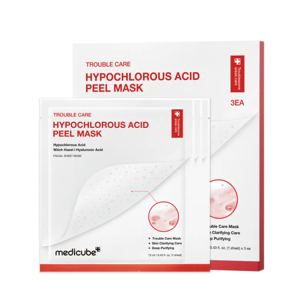 [NEW] [medicube] Hypochlorous Acid Peel Masks | Peel-Off Sheet Mask for Excess Sebum & Pore Care | Panthenol, Hyaluronic acid for Hydrating & Pore-Refining Care | Korean Skincare, (13ml / 0.43 fl. oz. X 3ea)