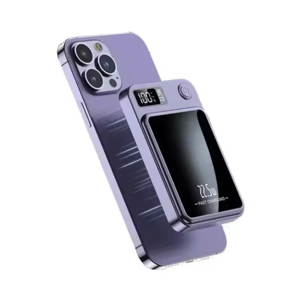 10000mAh Magnetic Wireless Fast-Charging Power Bank with LED Display, Portable Universal Power Bank for iPhone 15/14/13/12 Series (Pro/Mini/Pro Max)