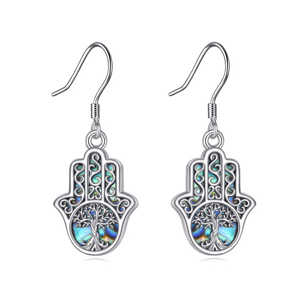 Hamsa Hand Earrings 925 Sterling Silver Hamsa Earrings Dangle Hamsa Jewelry Gift for Women Hamsa Hand Earrings 925 Sterling Silver Hamsa Earrings Dangle Hamsa Jewelry Gift for Women