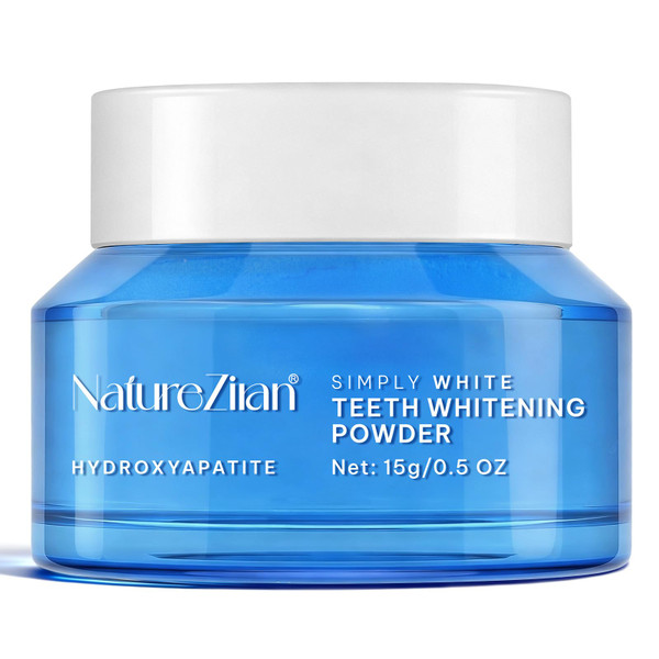 Teeth Whitening Powder - Teeth Whitening Powder with Hydroxyapatite - Removes Stains - No Sensitivity - Breath Freshener, Coffee Stain Remover -Strengthens Enamel & Gums - Toothpaste Powder