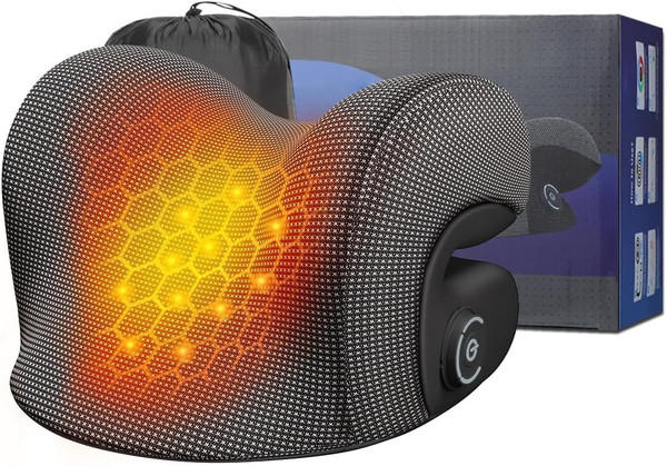 Wireless Heated Neck Stretcher for Pain Relief, Portable Cordless Neck Shoulder Cervical Traction Device with Graphene Heating Pad No Smell Magnetic Therapy Case Relaxer for Spine Alignme