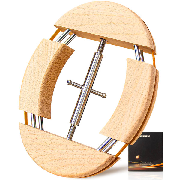 4 Way Hat Stretcher for Fitted Hats, Cowboy Hat Stretcher for Men Fits All Caps - Beech Wood, Heavy Duty of Hats Extender, Widener Shaper Large Size Hat Jack w. Sliding Wrench