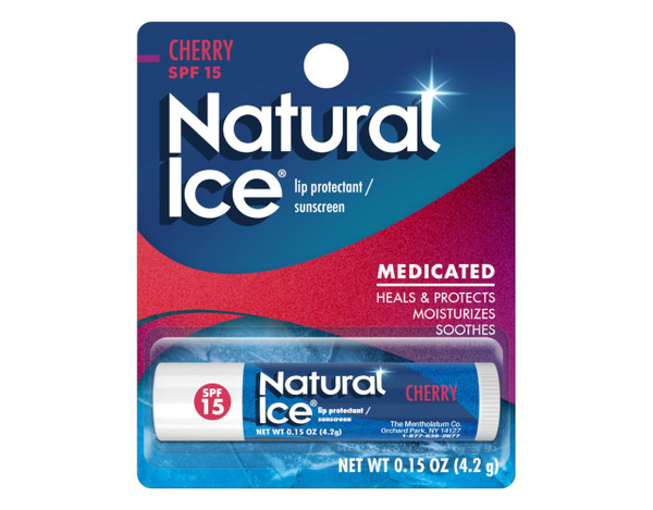 Mentholatum Natural Ice Cherry SPF 15 Medicated Lip Balm, 0.15 Ounce (Pack of 10)