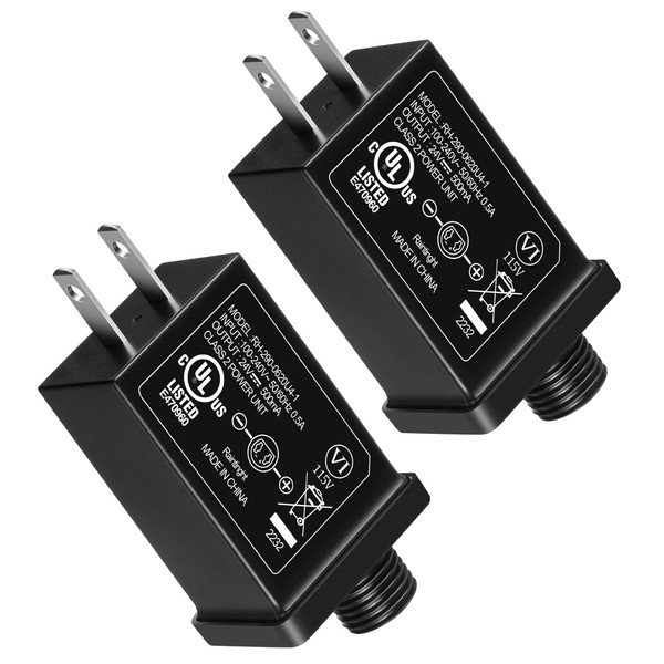 Enhon 2 Pack 24V LED Power Supply, UL Certification LED Transformer Replacement Class 2 Power Supply, Low Voltage Power Adapter US Adapter for Christmas Tree Lighting, Holiday String Light(24V, 12W) Enhon 2 Pack 24V LED Power Supply, UL Certification LED Transformer Replacement Class 2 Power Supply, Low Voltage Power Adapter US Adapter for Christmas Tree Lighting, Holiday String Light(24V, 12W)