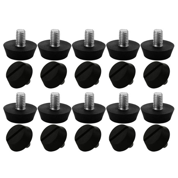 uxcell M6 x 10 x 20mm Furniture Glide Leveling Feet Adjustable Leveler Floor Protector for Chair Sofa Leg 20 Pack