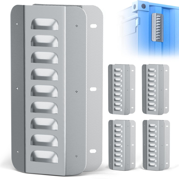 4 Pcs Shipping Container Air Vent Kits, Galvanized Steel Transportation Container Vents, Passive Cross Shipping Container Ventilation Panels for 20ft Storage Containers/Cargo Containers