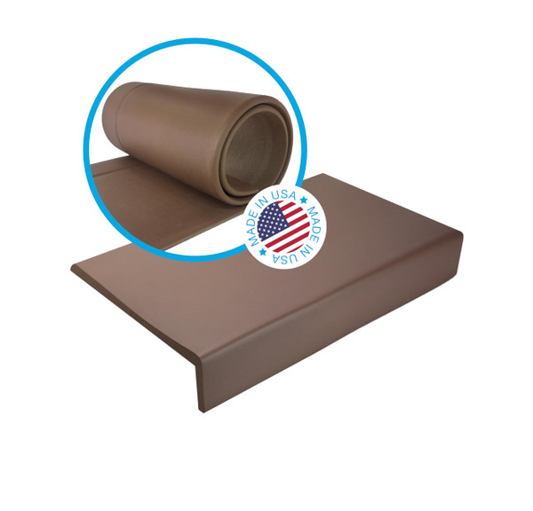 Kidkusion Soft Seat Edge Cushion | Made in USA | 72" | Brown | Fireplace Cushion and Hearth Pad