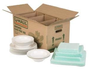 U-Haul Dish Packing Kit – For Dishes and Glassware – Includes 1 Box, 1 Cell Divider Unit, and 32 Assorted Foam Pouches (Value Pack of 3)