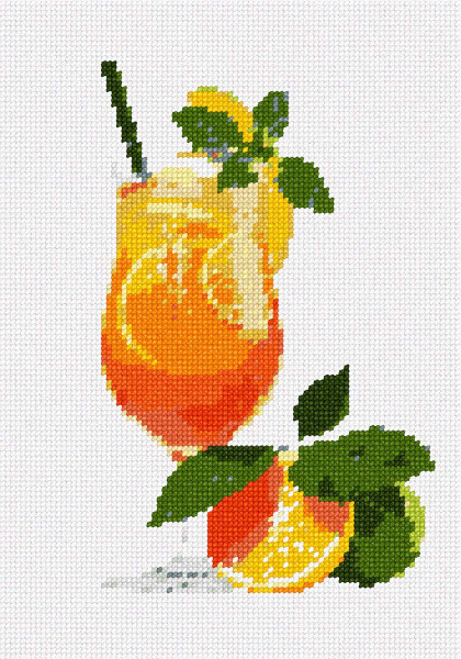 Pepita Needlepoint kit: Orange Crush Cocktail, 7" x 10"