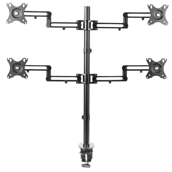 VIVO Quad Monitor 17 to 32 inch LED LCD Clamp-on Desk Mount, Heavy Duty Articulating Computer Stand, Holds 4 Screens, Max VESA 100x100, Fully Adjustable for Home Office Workstation, STAND-V104Y