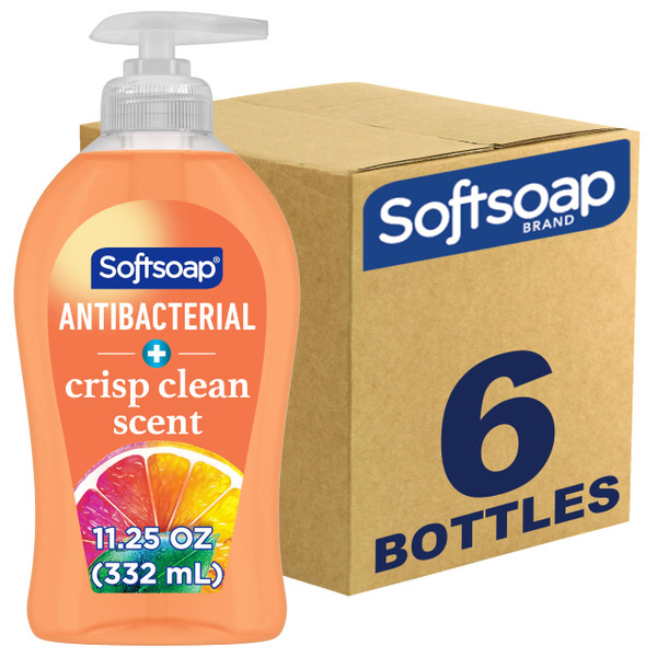 Softsoap Antibacterial Liquid Hand Soap, Crisp Clean Scent, 11.25 Ounce, 6 Pack