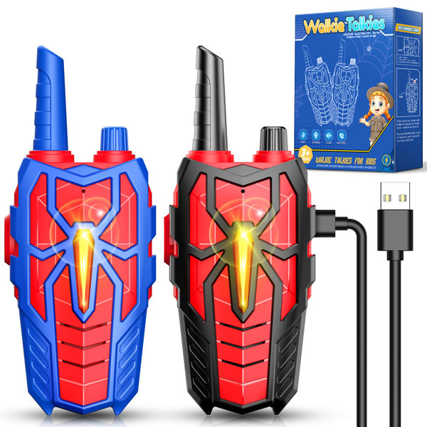 Rechargeable Walkie Talkies for Kids : Christmas Toys Gifts for Boys Ages 3 4 5 6 7 8 9 10 Kids Walkie Talkies 2 Pack Outdoor Hiking Toy for 5-7 Year Old Boy Birthday Gift for Boys Stocking Stuffers Rechargeable Walkie Talkies for Kids : Christmas Toys Gifts for Boys Ages 3 4 5 6 7 8 9 10 Kids Walkie Talkies 2 Pack Outdoor Hiking Toy for 5-7 Year Old Boy Birthday Gift for Boys Stocking Stuffers