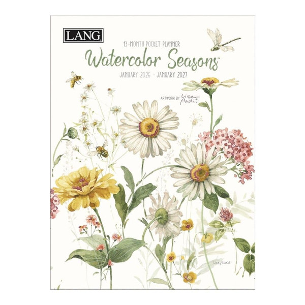 Lang, Watercolor Seasons Monthly 2026 Pocket Planner, 4.9'' X 6.6'', Weekly Calendar with Spiral Binding