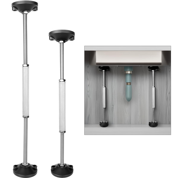 2 Pcs Undermount Sink Brackets, Heavy Duty Adjustable Support Pole, 18.5"-25.6" Adjustable, Non-Slip & Corrosion-Resistant, Undermount Sink Support for Kitchen & Bathroom