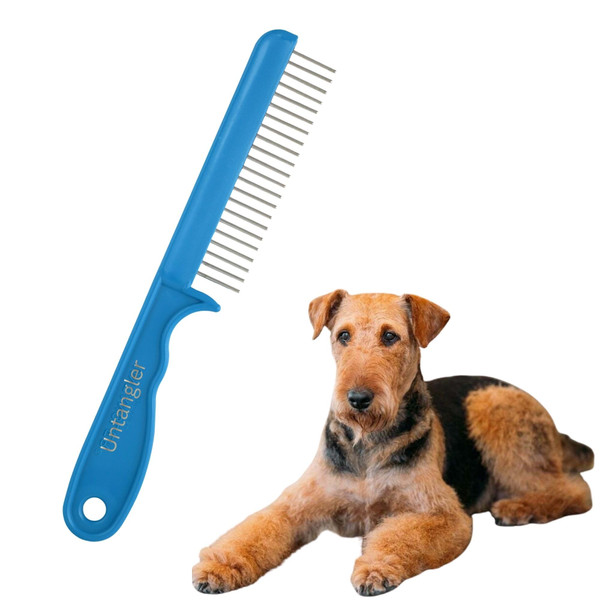 Untangler Super-Groom Combs with Smooth Rotating Teeth for Painless Mat Removal (Turquoise, 22 Coarse Teeth)