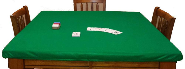 Playezze Felt Table Cover Bonnet for Square or Card Tables - Dwst Bloc (Green, 60 inch Square)