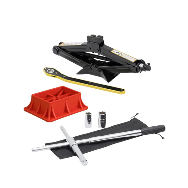 Modern Spare Tire Changing Kit for Jeep Patriot – Proprietary Scissor Jack Design with Jeep-Specific Jack Head & High-Leverage Cross-Wrench System for Easy Storage