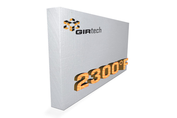 GIRtech Ceramic Fiber Insulation Board (2300F) (23,6" X 12" X 2"), Fireproof Insulating Board for Wood Stoves, Pizza Ovens, Forges, Kilns, Furnaces, Fireplaces - Pack of 1