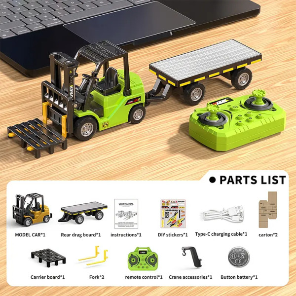 1:64 Remote Control Engineering Vehicle, Alloy Body with Lights and Sound, APP-Controlled, Christmas Gift for Boys and Girls