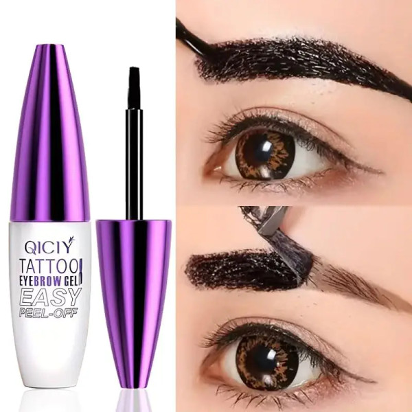 Semi-permanent eyebrow gel peel-off tinting kit, waterproof and smudge-proof, Mother's Day and Christmas gift for women, girls, and moms (gray-brown)