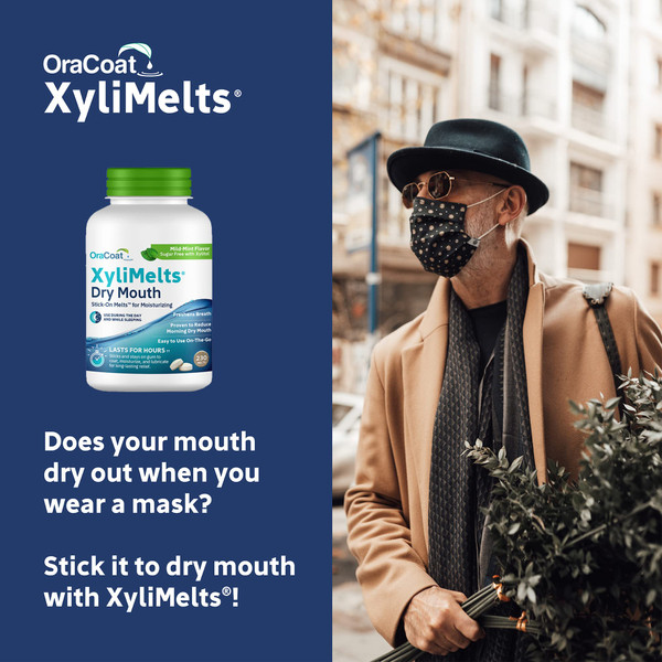 Oracoat XyliMelts for Dry Mouth Night Time or Day - Moisturizing Dry Mouth Adhering Discs, Sugar Free with Xylitol, 230 Count, Mild- Mint Flavor, 8-Hour Relief