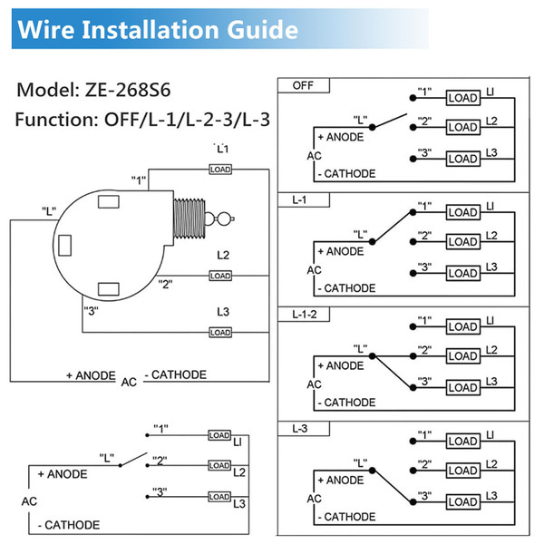 ZE-268S6 Ceiling 3 Speed 4 Wire Switch Compatible with Hunter Ceiling Fans, Lamps and Wall Lights (Nickel Pull Chain)
