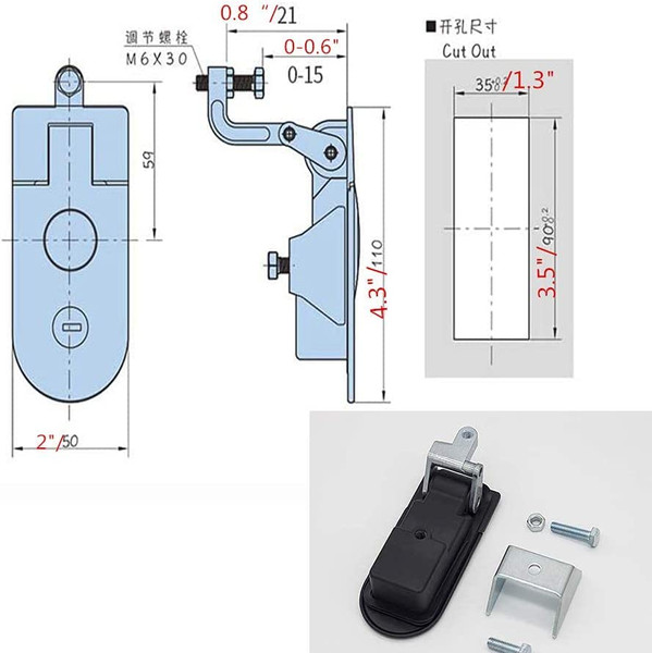 2 Pack Compression Latch Lock Flush Mount Trigger Latch Adjustable Sealed Large Lever Hand Operated Key Locking Silver