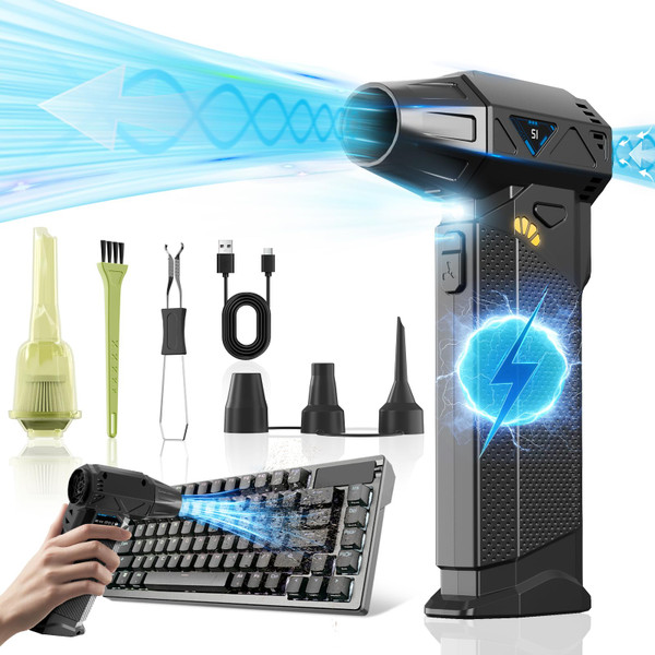 Hon&Guan Compressed Air Duster, 180,000 RPM Electric Air Duster, Fast Rechargeable Air Blower, Replace Compressed Air Can, Cordless Air Broom, Turbo Jet Air Blower for Keyboard, Car, PC Dry Cleaning Hon&Guan Compressed Air Duster, 180,000 RPM Electric Air Duster, Fast Rechargeable Air Blower, Replace Compressed Air Can, Cordless Air Broom, Turbo Jet Air Blower for Keyboard, Car, PC Dry Cleaning