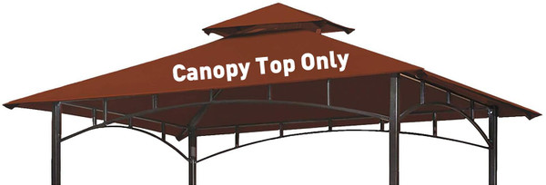 OLILAWN Grill Gazebo Replacement Canopy Roof, 5' x 8' Outdoor BBQ Gazebo Canopy Top Cover, Double Tired Grill Shelter Cover with Durable Polyester Fabric, Fit for Model L-GG001PST-F, Burgundy