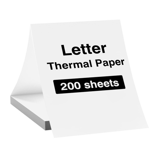 Thermal Printer Paper 200 Sheets, 8.5x11 US Letter Folding Thermal Paper for MT610 & MT888 Printer,Compatible with iDPRT/HPRT/PRT Portable Printers and Other Document Printers