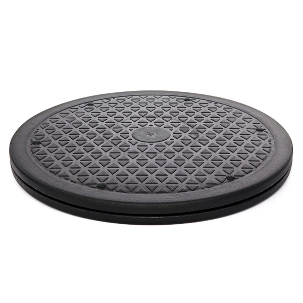 12 Inch Lazy Susan Turntable Organizer, Non Skid Large Lazy Susan Turntable for Cabinet, Computer or Laptop, Plastic Turn Table, Black, 1 PC