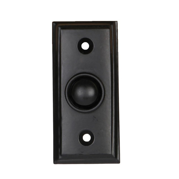 STALLION HARDWARE Doorbell Button, Vintage Decorative Push Button Door Chime, Ringer, Wired Doorbell Button Replacement (1, Black Powder Coat)