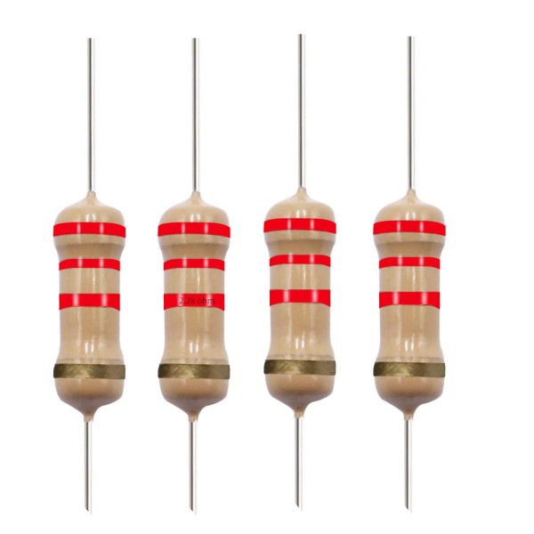 California JOS 2.2K Ohm Carbon Film Single Fixed Resistor 1/2 W (0.5 Watts) 5% Tolerance (40 Pack)