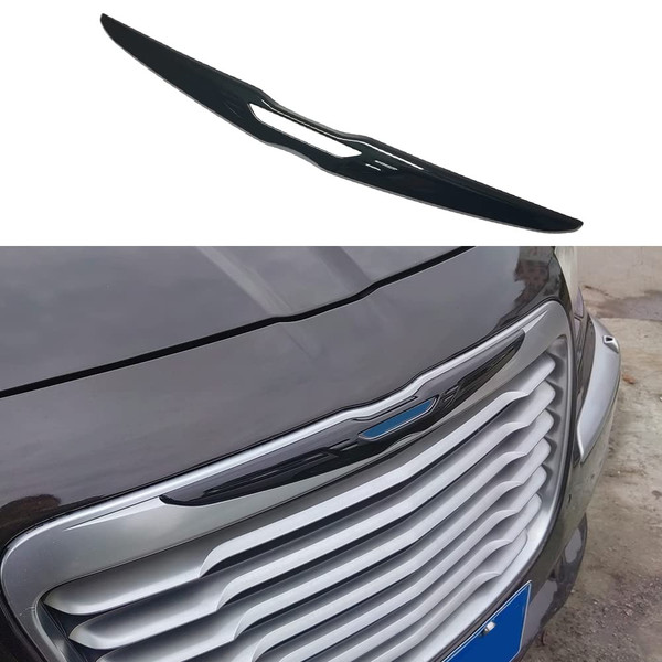 Kolya Glossy Black Exterior Front Bumper Center Grille Emblem Cover Grill Badge Molding Trim for Chrysler 300 300C Accessories 2011-2023