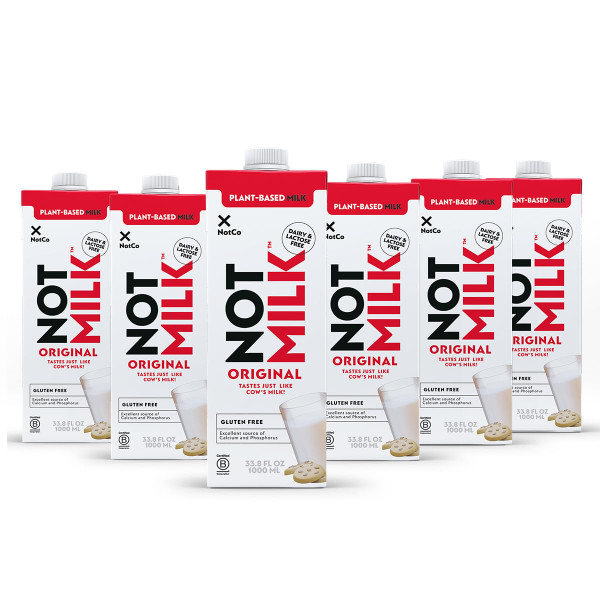 NotMilk Original Plant-Based Milk Alternative, 33.8 Fl Oz (Pack of 6) - Shelf-Stable, Lactose-free, Vegan, Non-GMO NotMilk Original Plant-Based Milk Alternative, 33.8 Fl Oz (Pack of 6) - Shelf-Stable, Lactose-free, Vegan, Non-GMO