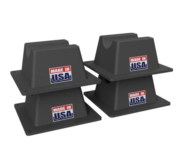 USA Made BULLKE 4 Pack Mini Rooftop Pipe Support - 6" x 6" x 3" - 300 lbs Capacity - UV Resistant - Strong, Durable Roof Pipe Supports for Conduit, Rubber, PVC, Metal Pipes - Universal Fit