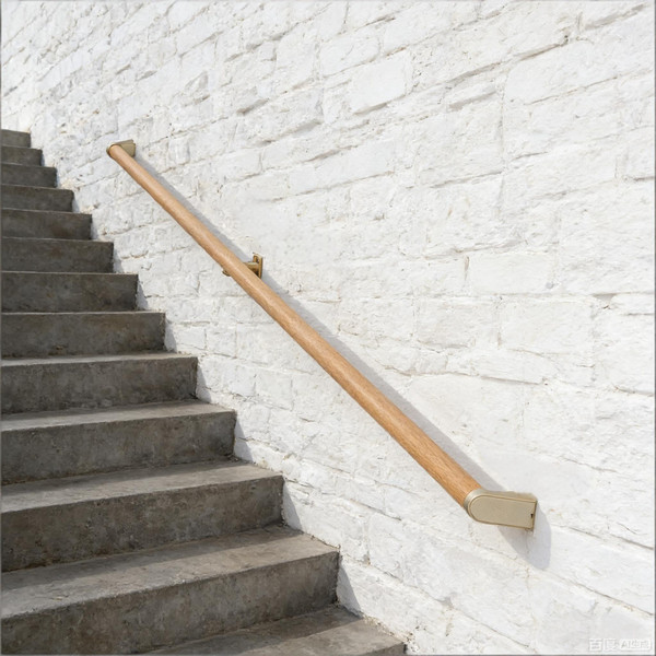 14 FT Modern Aluminum Handrail Set - ADA Compliant Indoor & Outdoor stair railing. 1.4" Diameter Grab Bar. Wall-Mounted with 90°Wall Return End. Ideal for Safe Grip，Rust Free(Cherry Wood Grain, 14 FT)