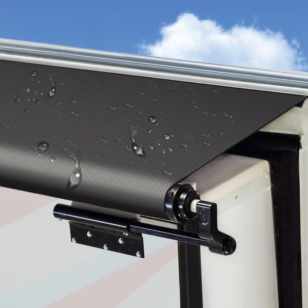 Xenjum RV Slide Out Awning Fabric Replacement, 18.5oz Heavy Duty Waterproof Vinyl, UV Resistant Slide Topper Fabric for Camper, 5th Wheel RVs, Trailer, Motorhome (140'' Fabric Only, Black)