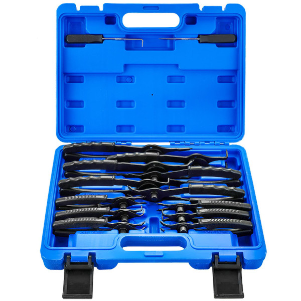 DASBET 14PCS Snap Ring Pliers Set Heavy Duty Retaining Ring Pliers Set with 45°/90° Bent & Straight, Internal & External Circlip Pliers w/Hook & Pick for 0.038in 0.047in 0.070in 0.090in