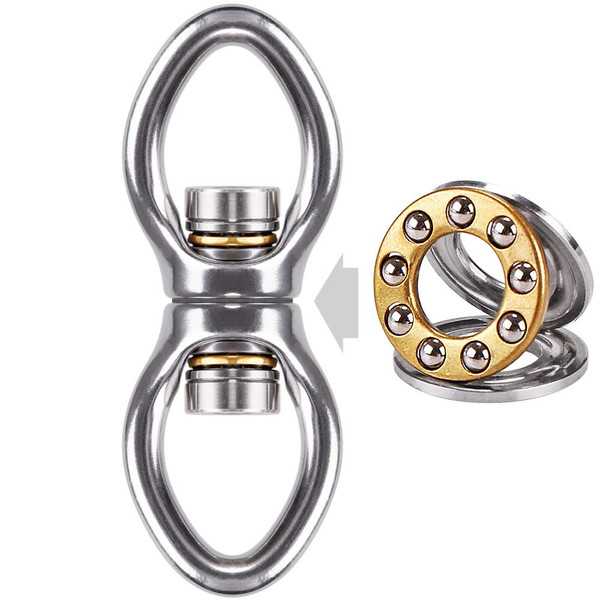 Dolibest Swing Swivel with 2 Bearing,Safest Rotational Device Hanging Accessory for Aerial Silks Dance, Web Tree Swing, Yoga Sets Hanging Hammock 800LB Capacity