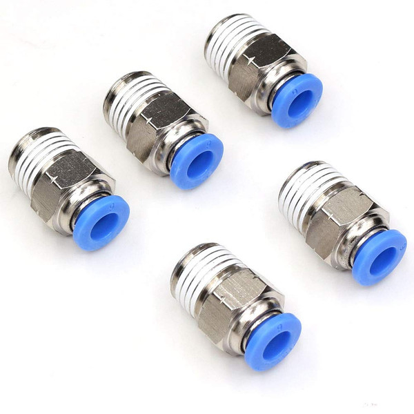 CEKER 1/4" NPT Push to Connect Air Fittings 6mm to 1/4" Inch Male Thread Quick Connect Pneumatic Fittings 2Packs