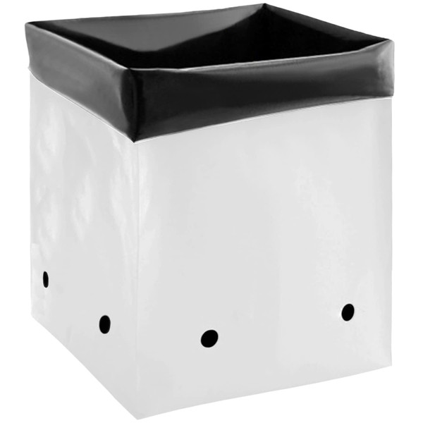 Grow1 15 Gallon Square Grow Bags (10 Pack) Black and White Poly Bags for Plants, Perfect for Plant Nursery Bags, Tree Grow Bags & Greenhouse Grow Bags, 15 Gal Pots for Plants