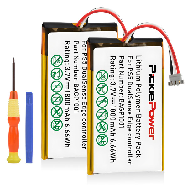 Pickle Power PS5 Dualsense Edge Battery, 2 Pack 1800mAh Battery for PS5 PlayStation 5 Dualsense Edge Controller