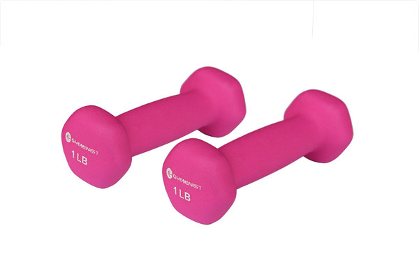 GYMENIST Pair of Dumbbells Set of 2 Soft Non Slip Grip Dumbbells Pair Covered with Neoprene (1 LB)