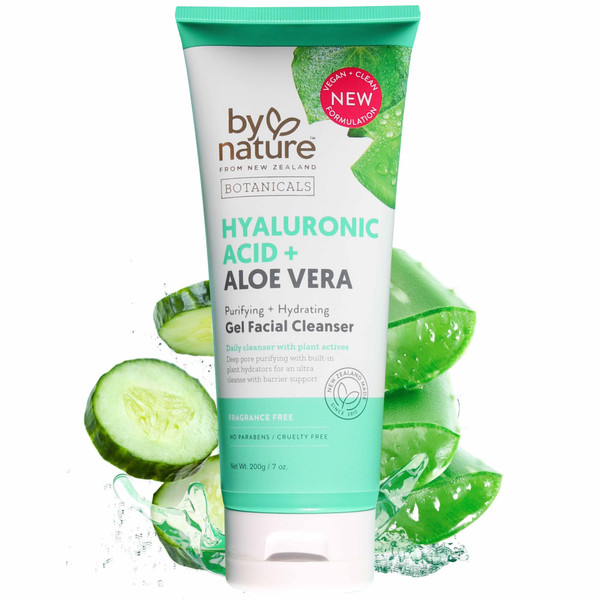By Nature Hyaluronic Acid + Aloe Vera Facial Cleanser to Hydrate & Brighten Your Skin - Skincare from New Zealand - Premium Face Cleanser - 7oz By Nature Hyaluronic Acid + Aloe Vera Facial Cleanser to Hydrate & Brighten Your Skin - Skincare from New Zealand - Premium Face Cleanser - 7oz