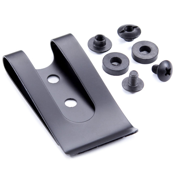 HolsterSmith Universal Metal Belt Clip - fits up to 2.0 inch Belts - Tactical Black Finish – 1 Pack w/Mounting Hardware - for KYDEX Holsters, Sheaths, Cell Phone Cases