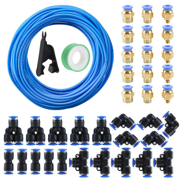 NORJIN 8mm OD 5mm ID Polyurethane PU Air Hose Pipe Tube Kit, 100ft/32M High Flexibility Pneumatic Tubing Air Line Tubing, Blue